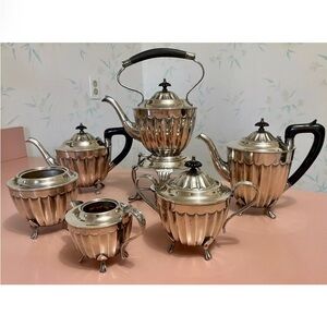 Antique Buckingshire Sheffield Tea Set- 7 Pieces